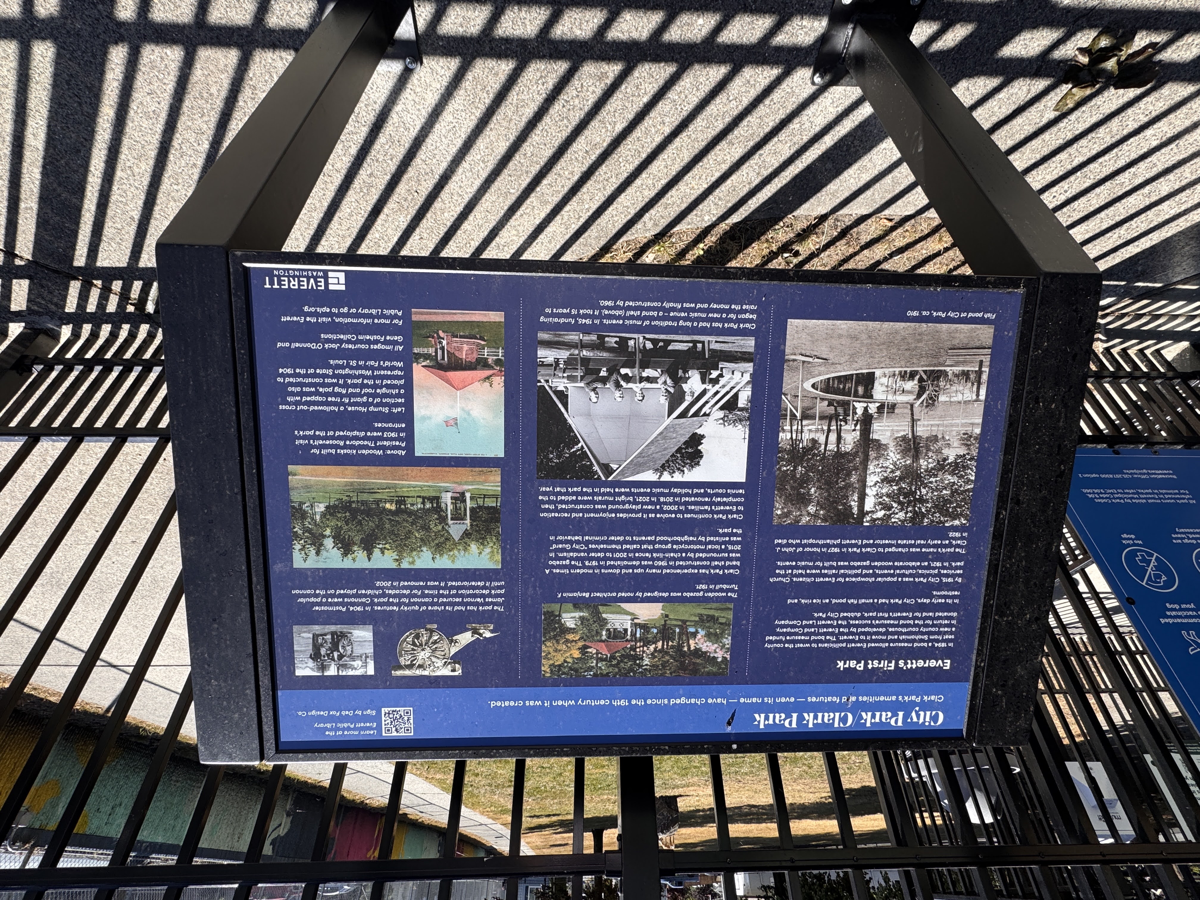 Clark Park interpretive sign